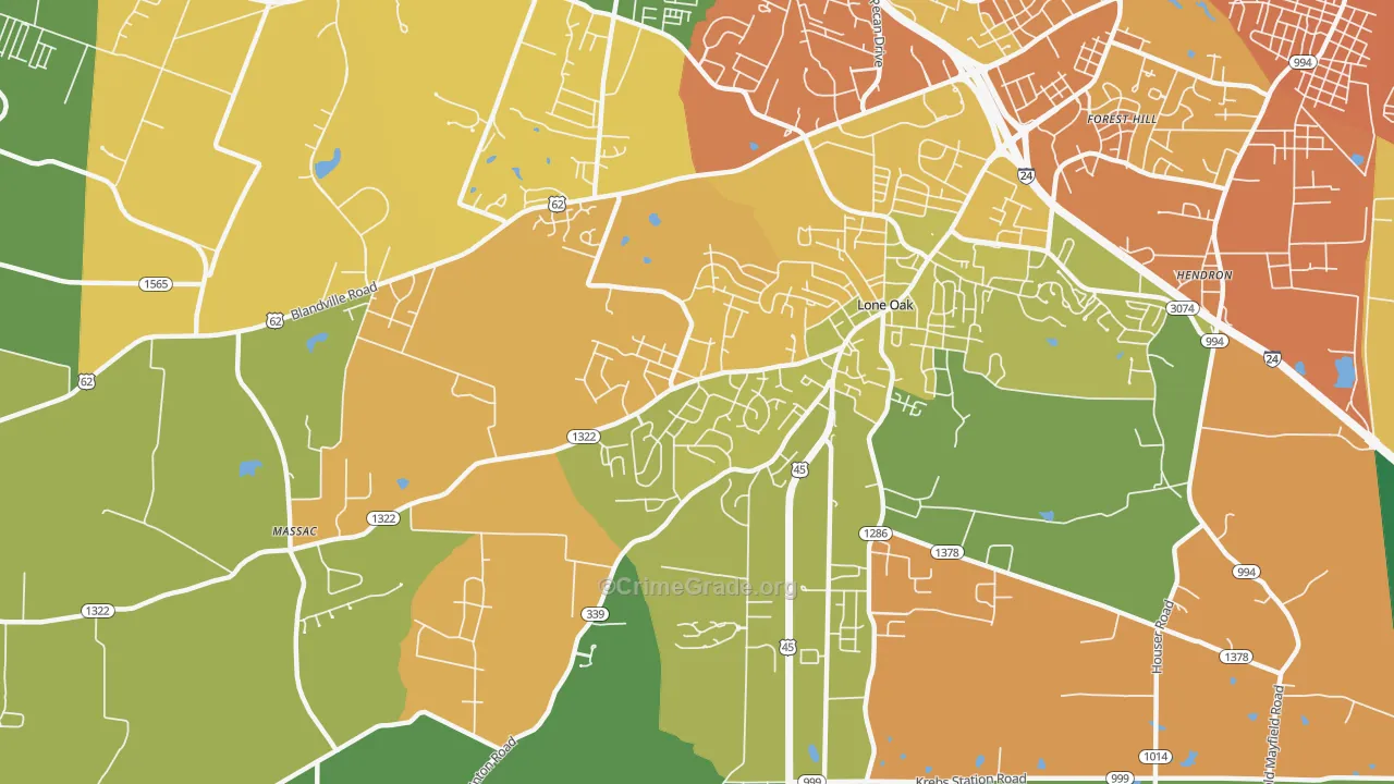 Massac, KY Map of Murder Rates
