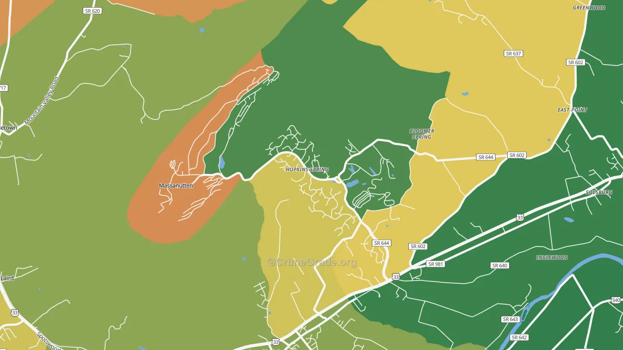Massanutten, VA Map of Murder Rates