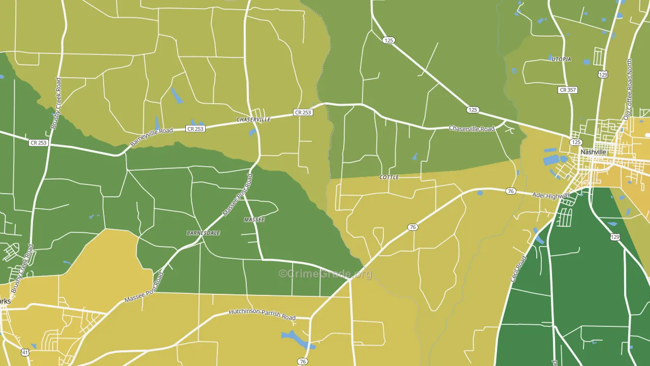 Massee, GA Map of Murder Rates