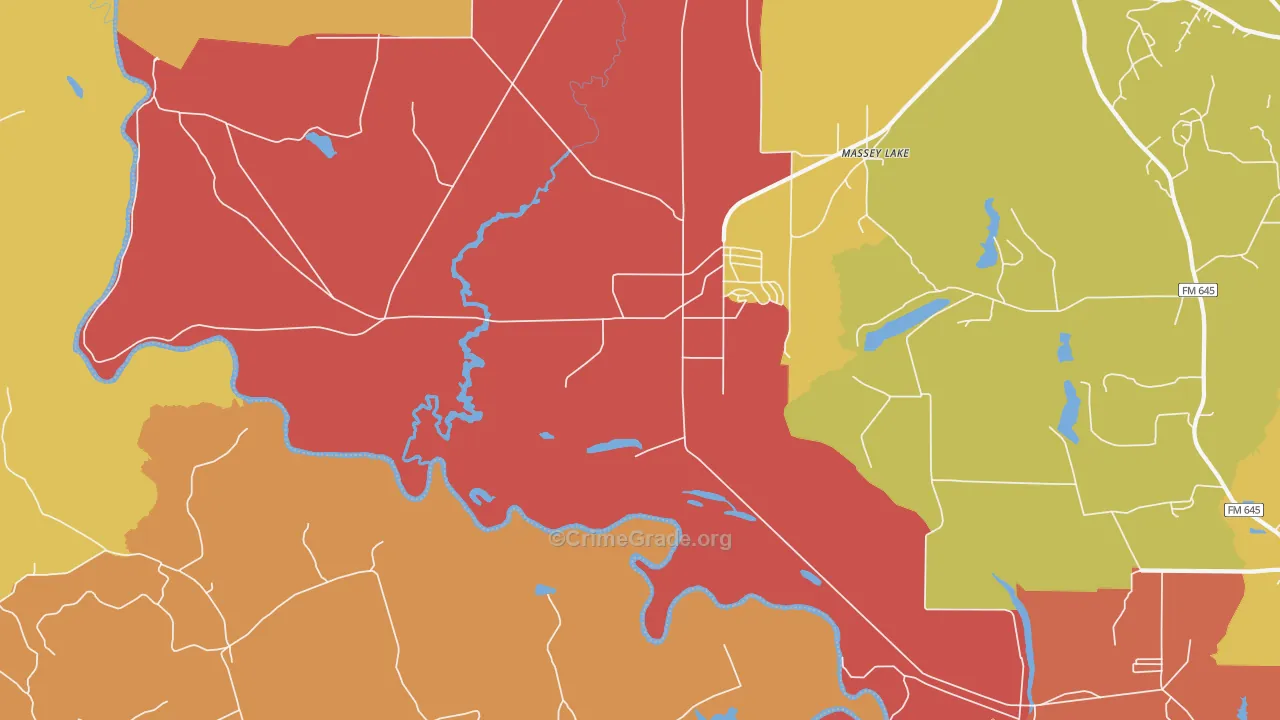 Massey Lake, TX Map of Murder Rates