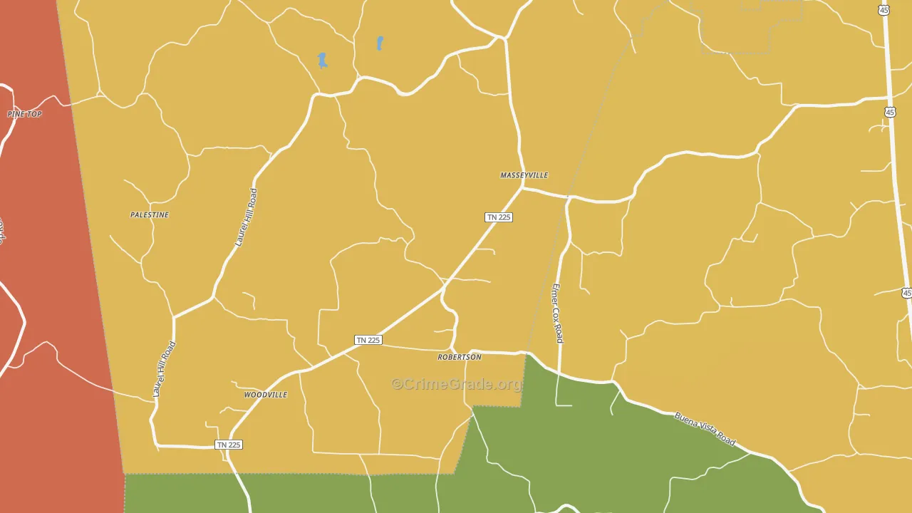 Masseyville, TN Map of Murder Rates