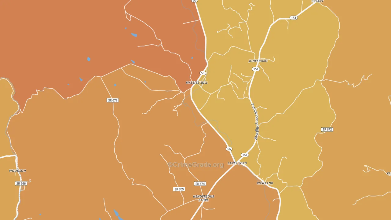 Massies Mill, VA Map of Murder Rates