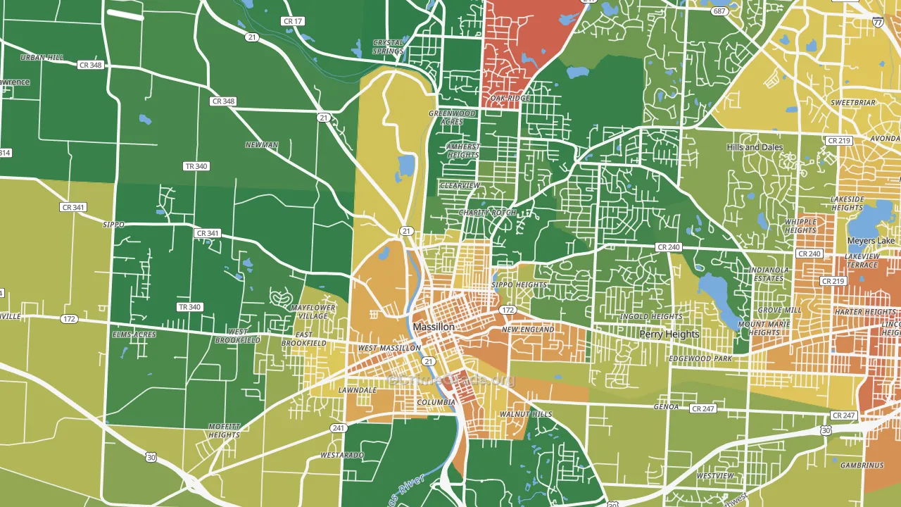 Massillon, OH Map of Murder Rates