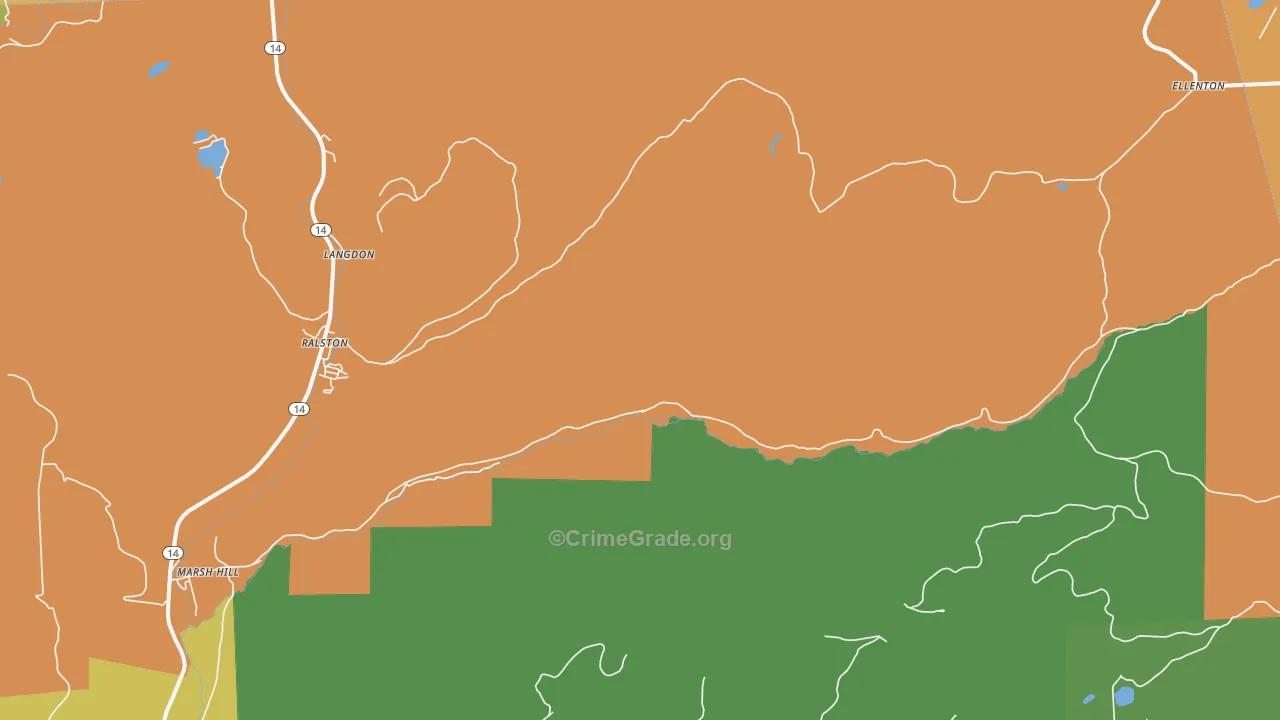 Masten, PA Map of Murder Rates