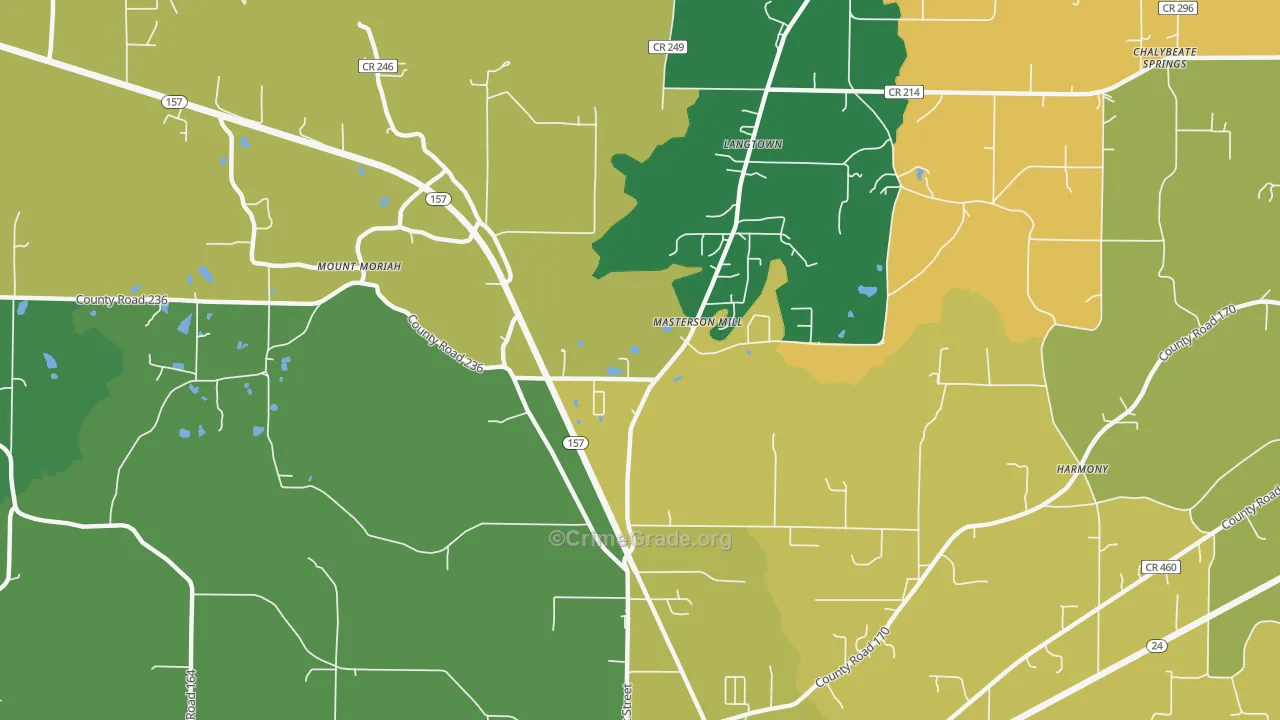 Masterson Mill, AL Map of Murder Rates