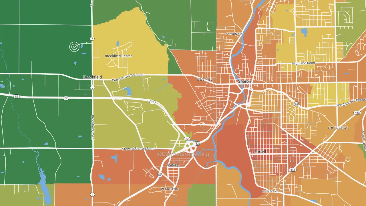 Masury, OH Map of Murder Rates