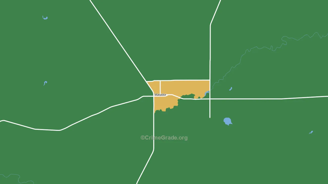 Matador, TX Map of Murder Rates