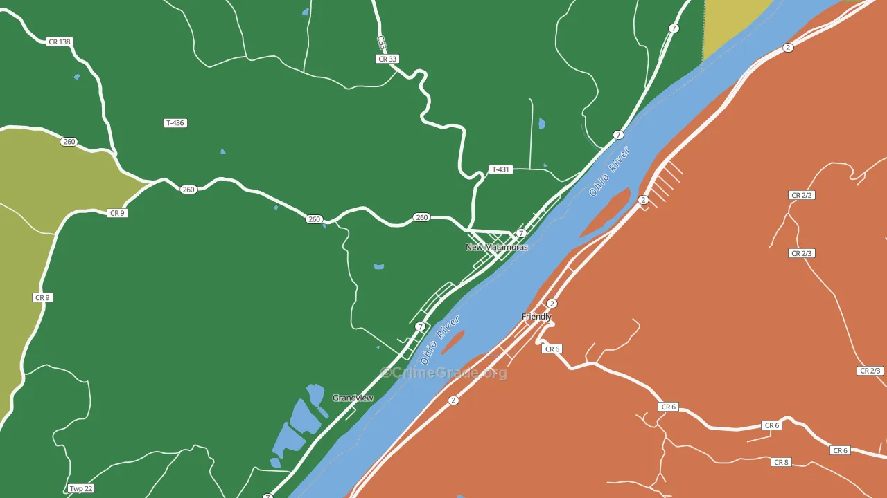 Matamoras, OH Map of Murder Rates