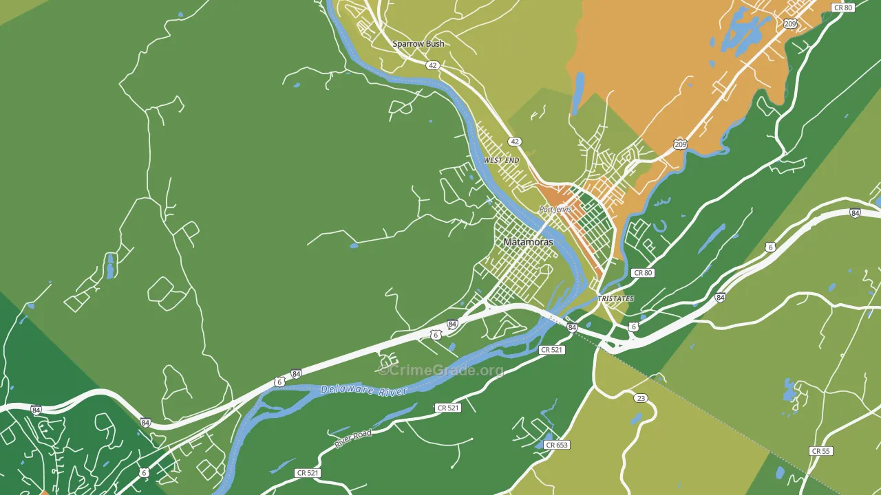 Matamoras, PA Map of Murder Rates