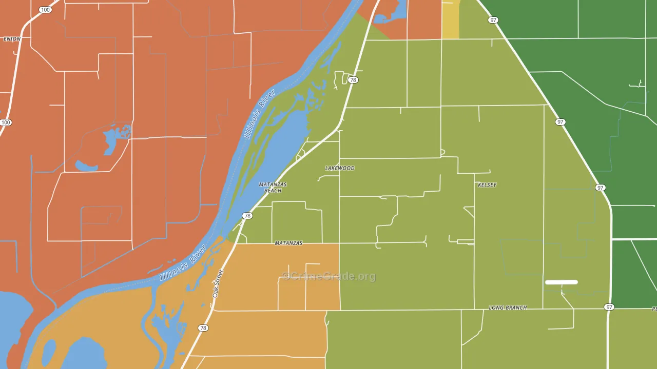 Matanzas Beach, IL Map of Murder Rates