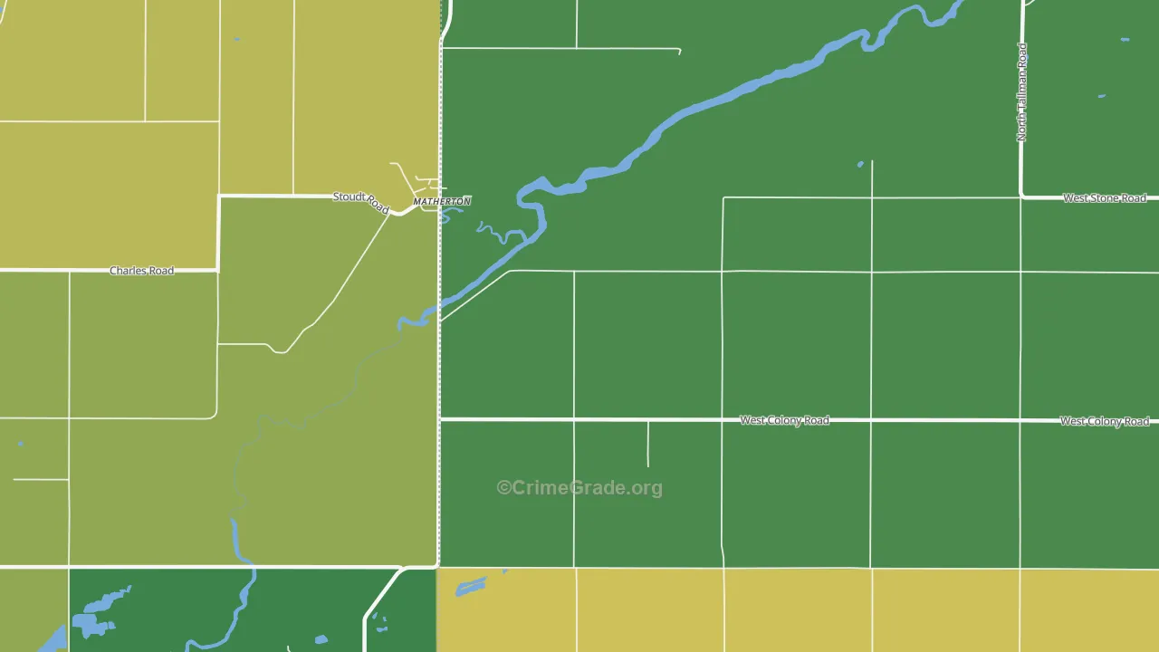 Matherton, MI Map of Murder Rates