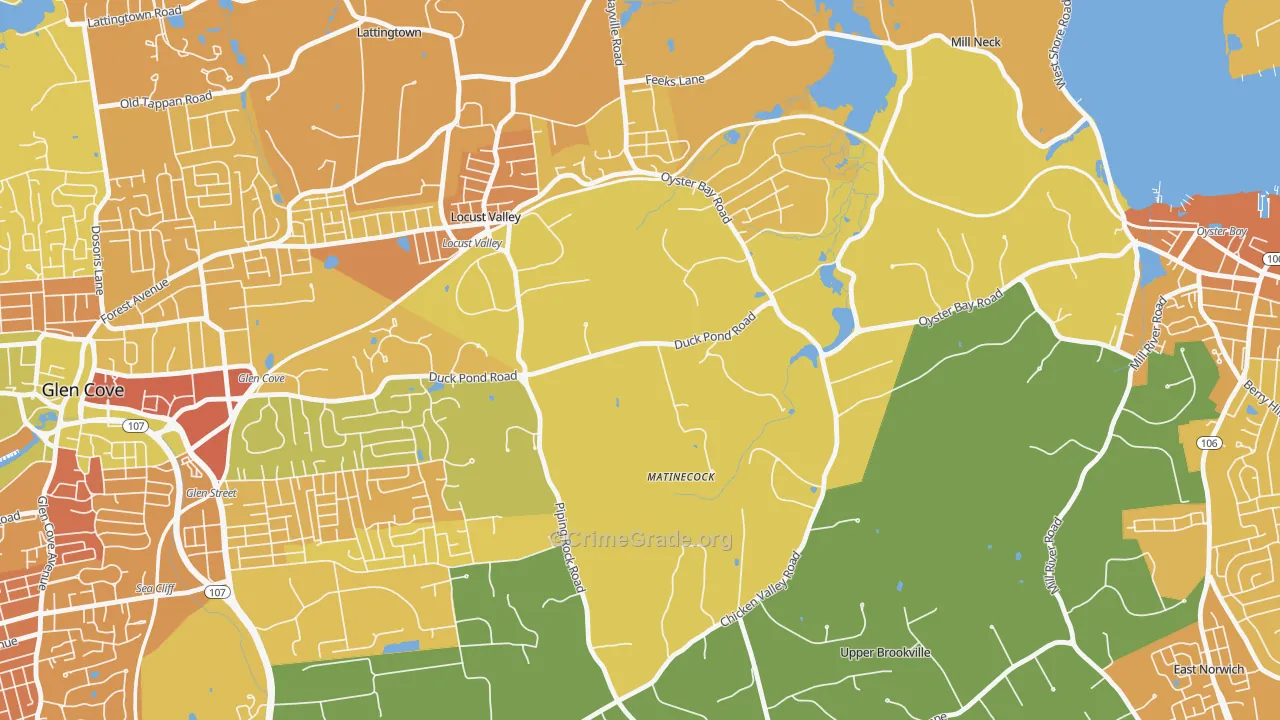 Matinecock, NY Map of Murder Rates