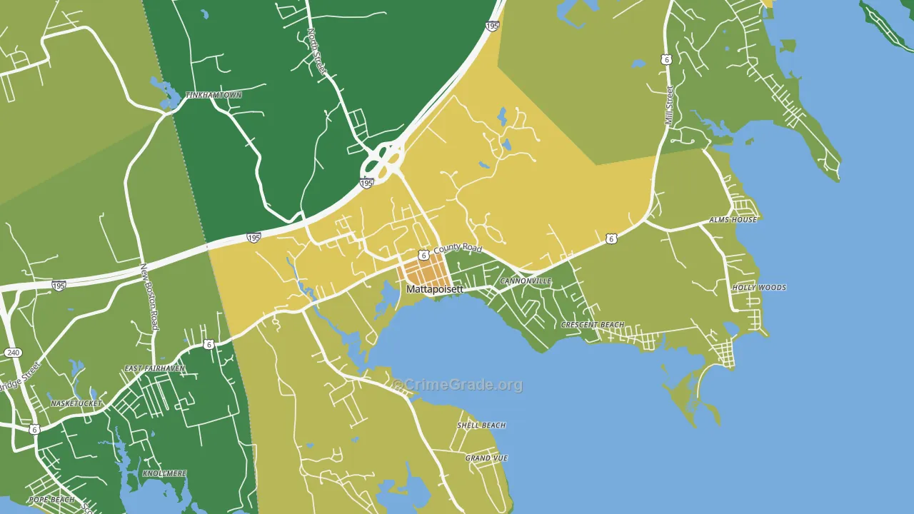 Mattapoisett Center, MA Map of Murder Rates