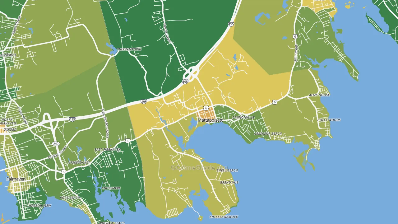 Mattapoisett, MA Map of Murder Rates