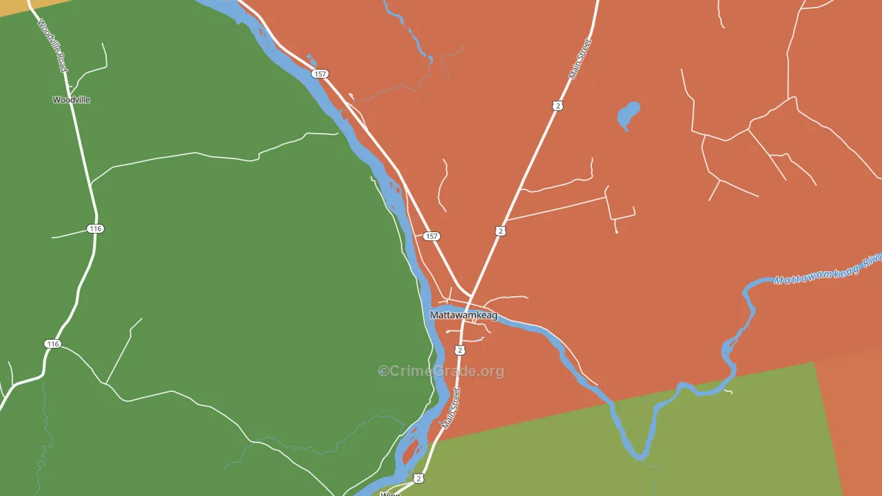 Mattawamkeag, ME Map of Murder Rates