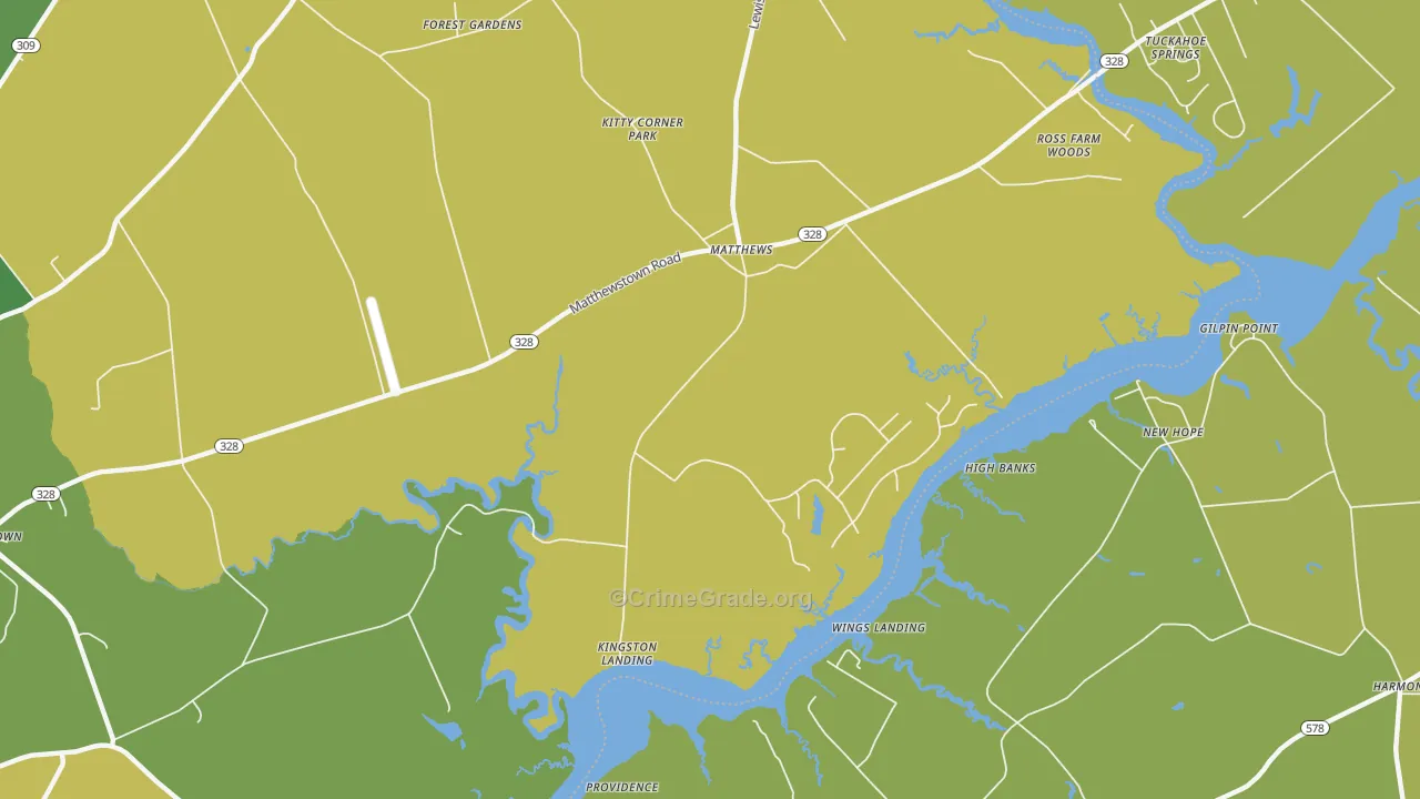 Matthews, MD Map of Murder Rates