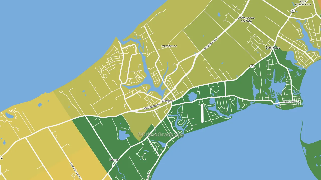 Mattituck, NY Map of Murder Rates