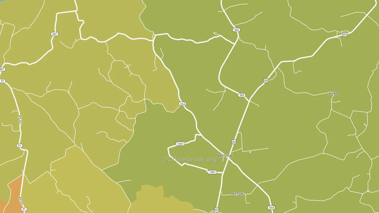 Mattoon, KY Map of Murder Rates