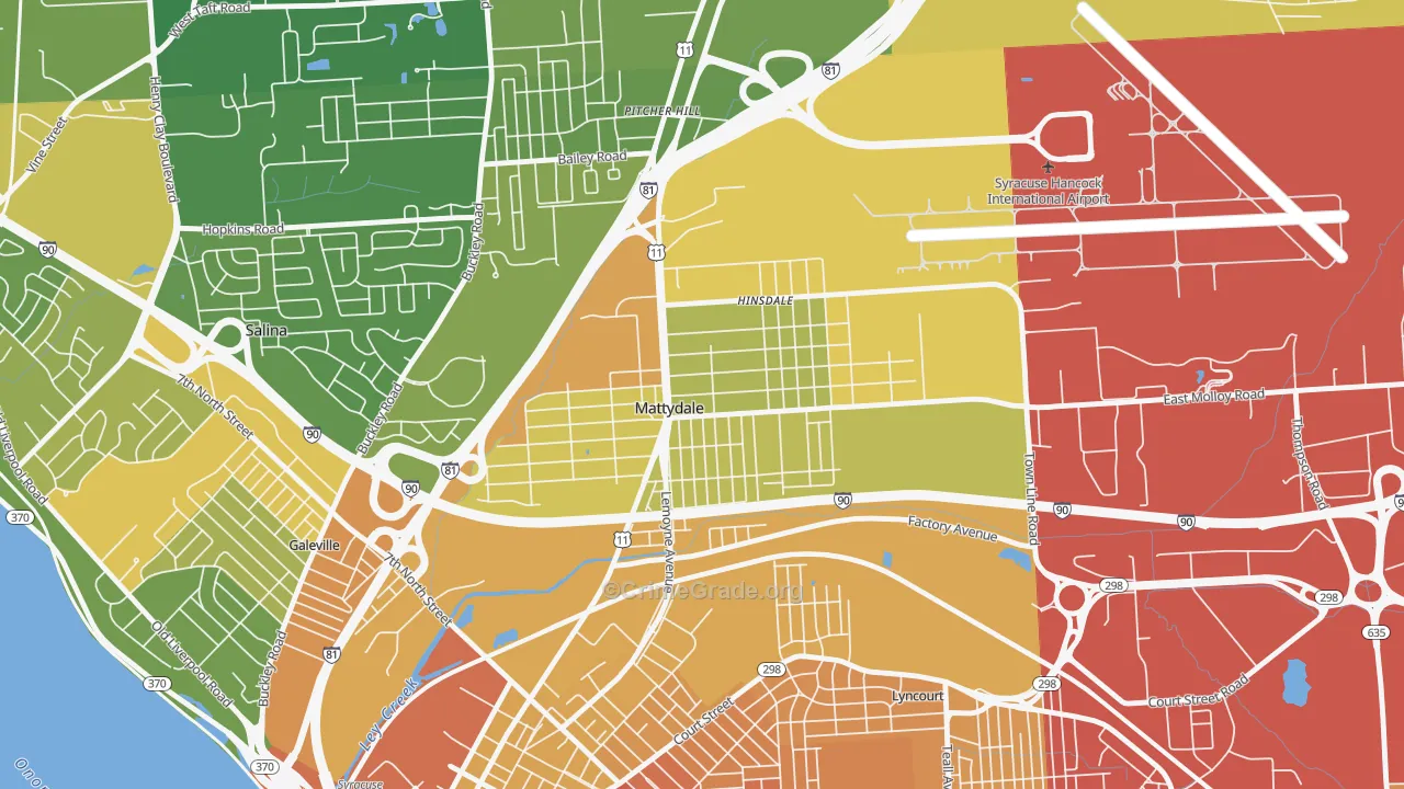 Mattydale, NY Map of Murder Rates