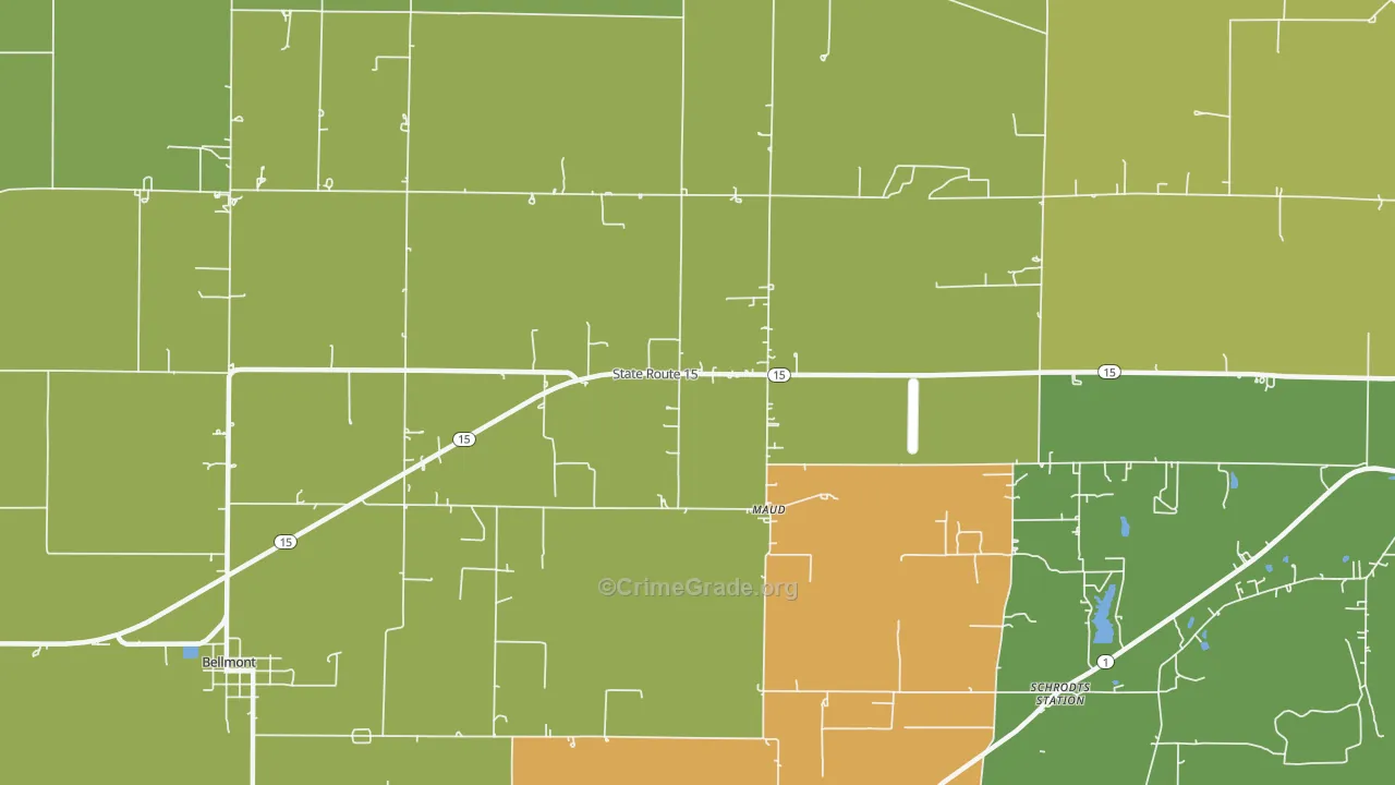 Maud, IL Map of Murder Rates