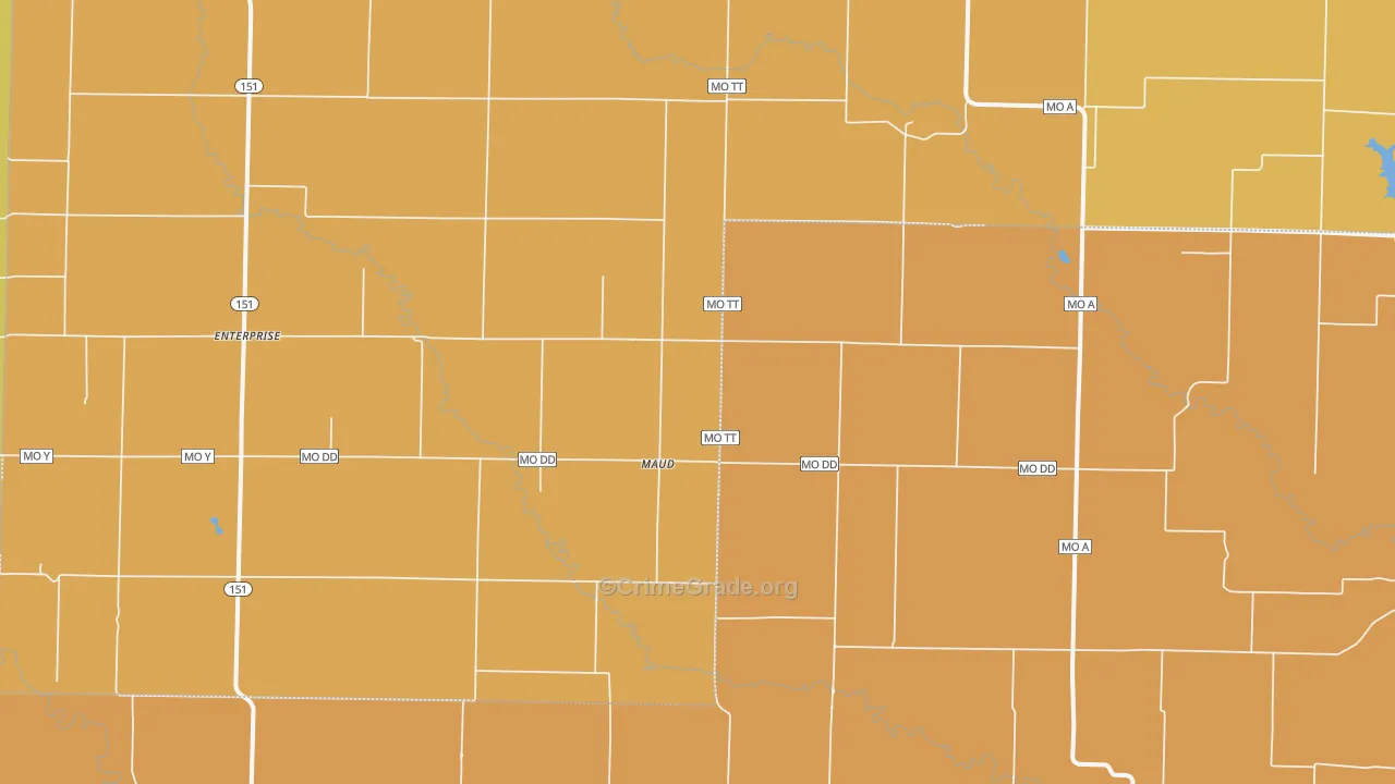 Maud, MO Map of Murder Rates
