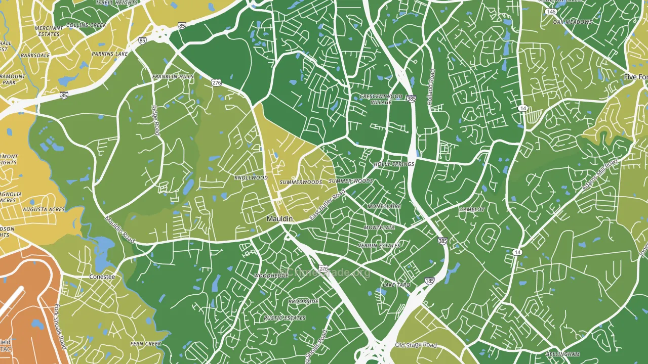 Mauldin, SC Map of Murder Rates