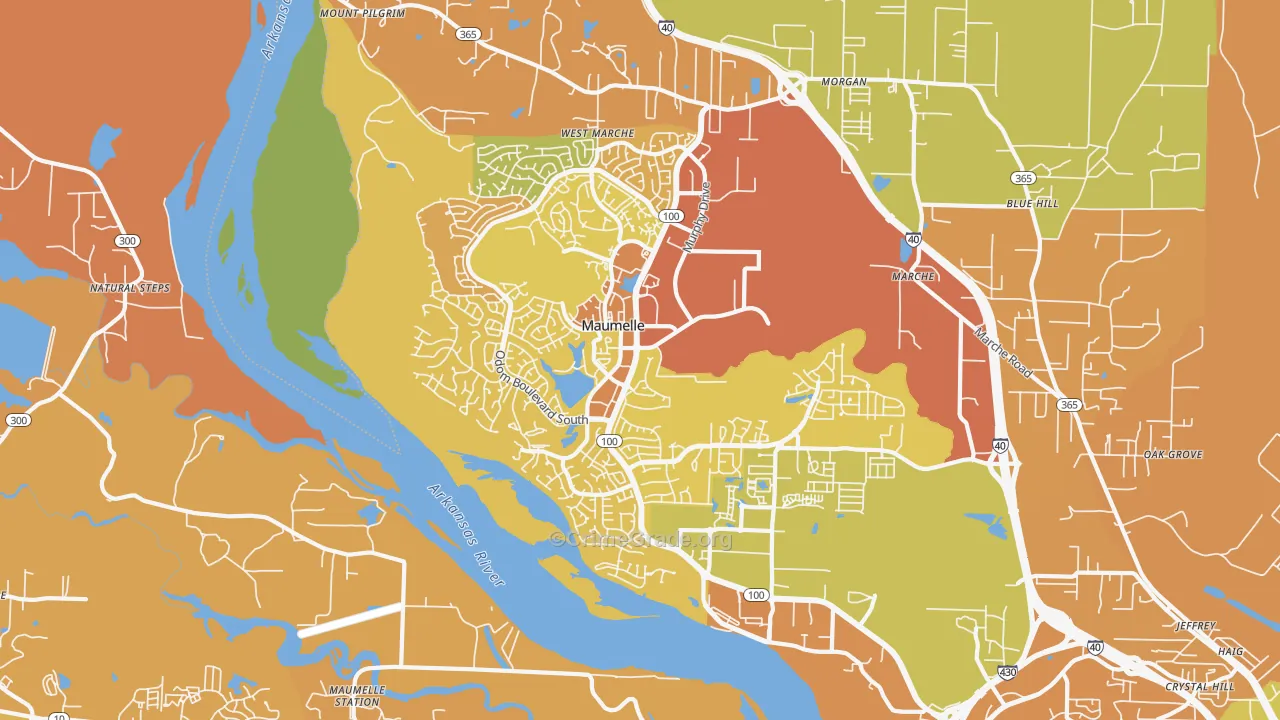 Maumelle, AR Map of Murder Rates