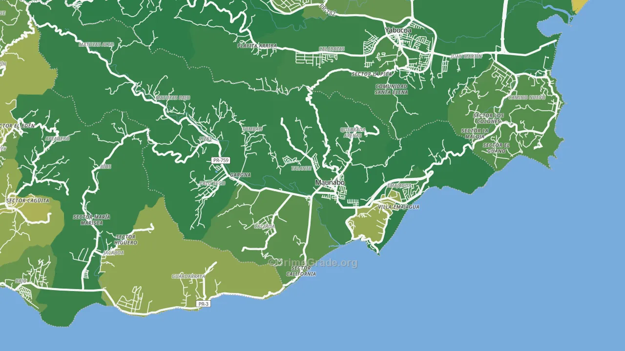 Maunabo Municipio, PR Map of Murder Rates