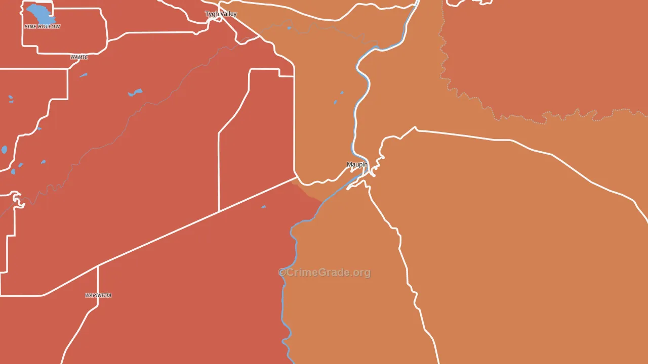 Maupin, OR Map of Murder Rates