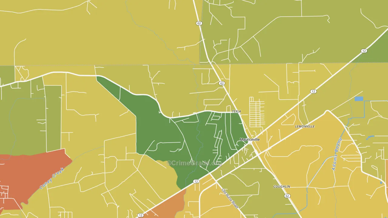 Mauriceville, TX Map of Murder Rates