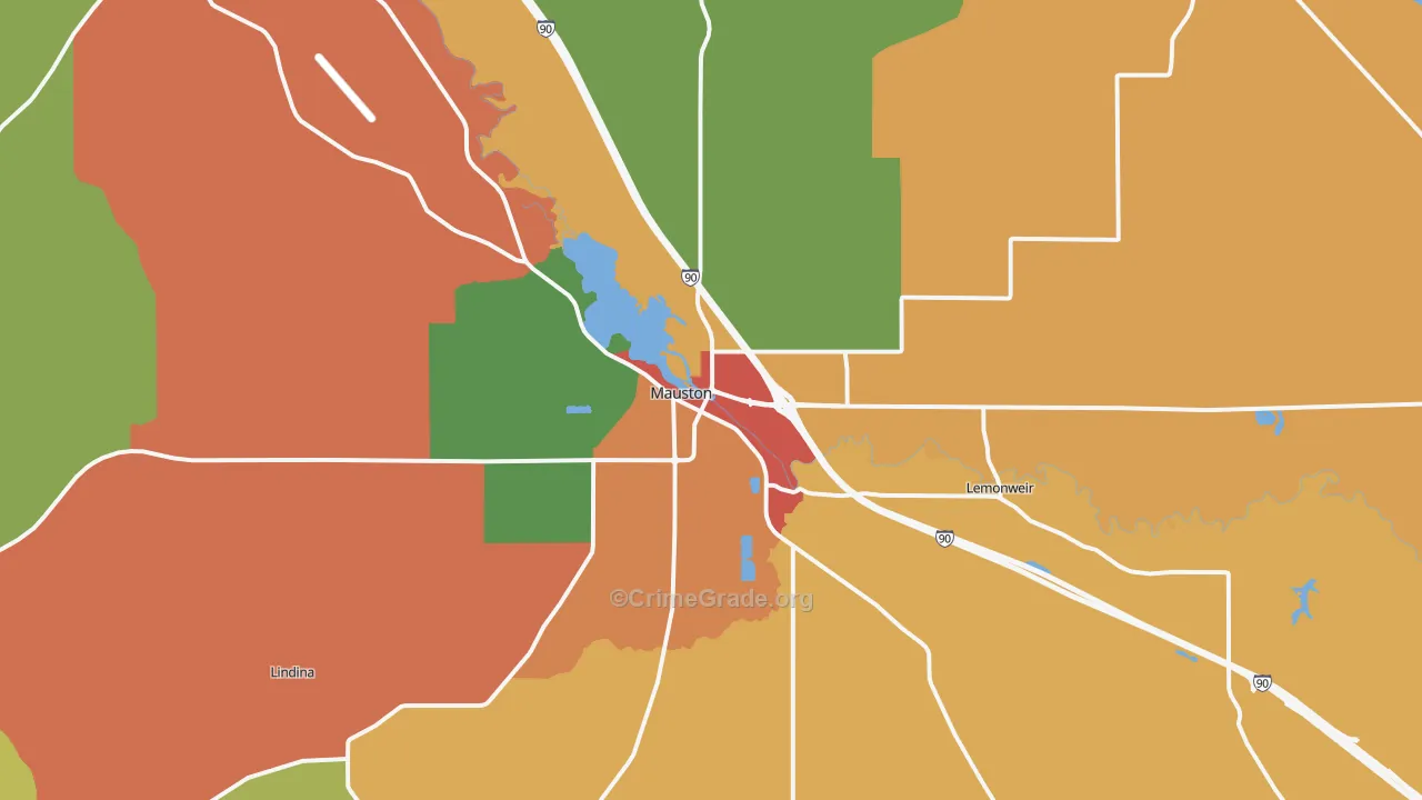 Mauston, WI Map of Murder Rates