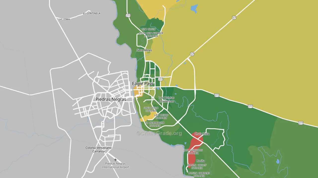 Maverick County, TX Map of Murder Rates
