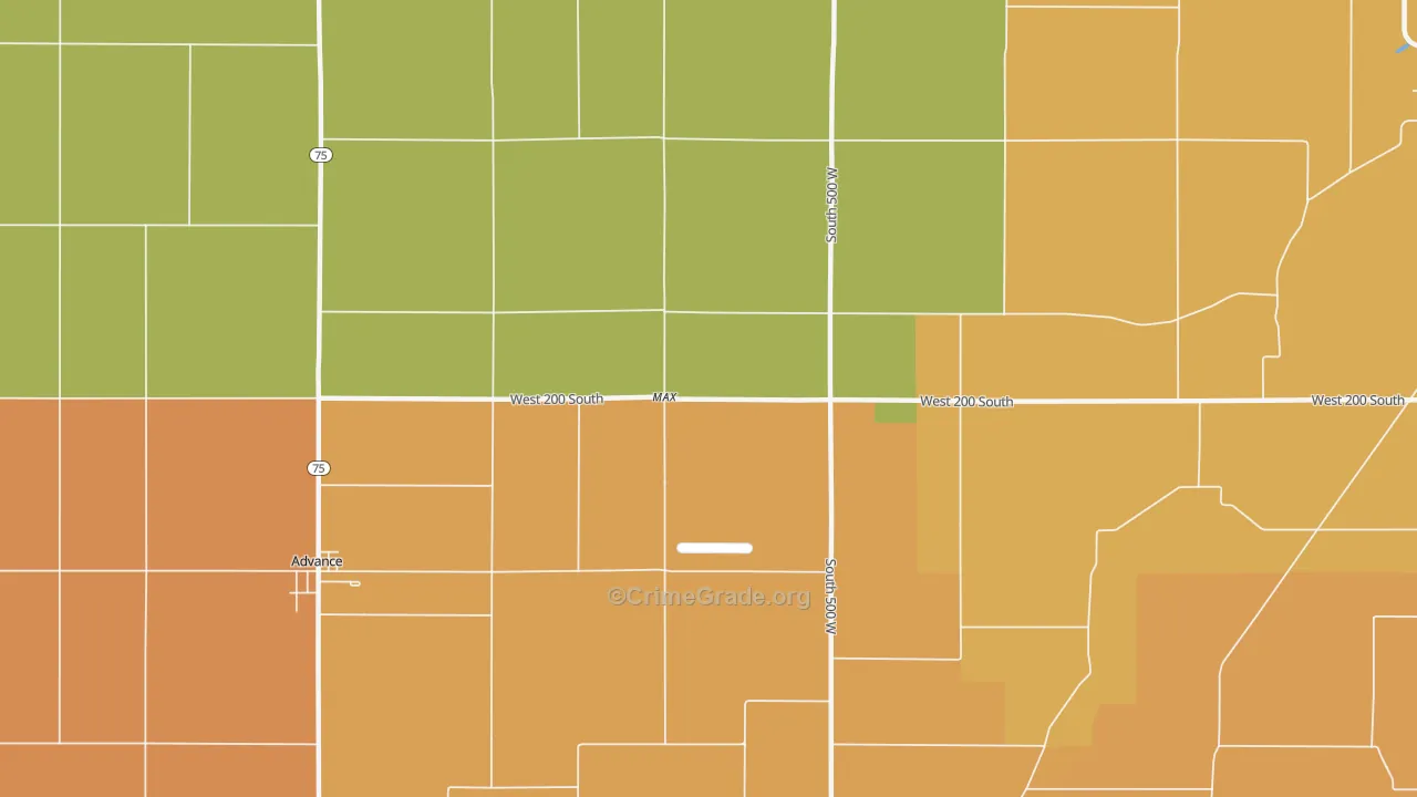 Max, IN Map of Murder Rates