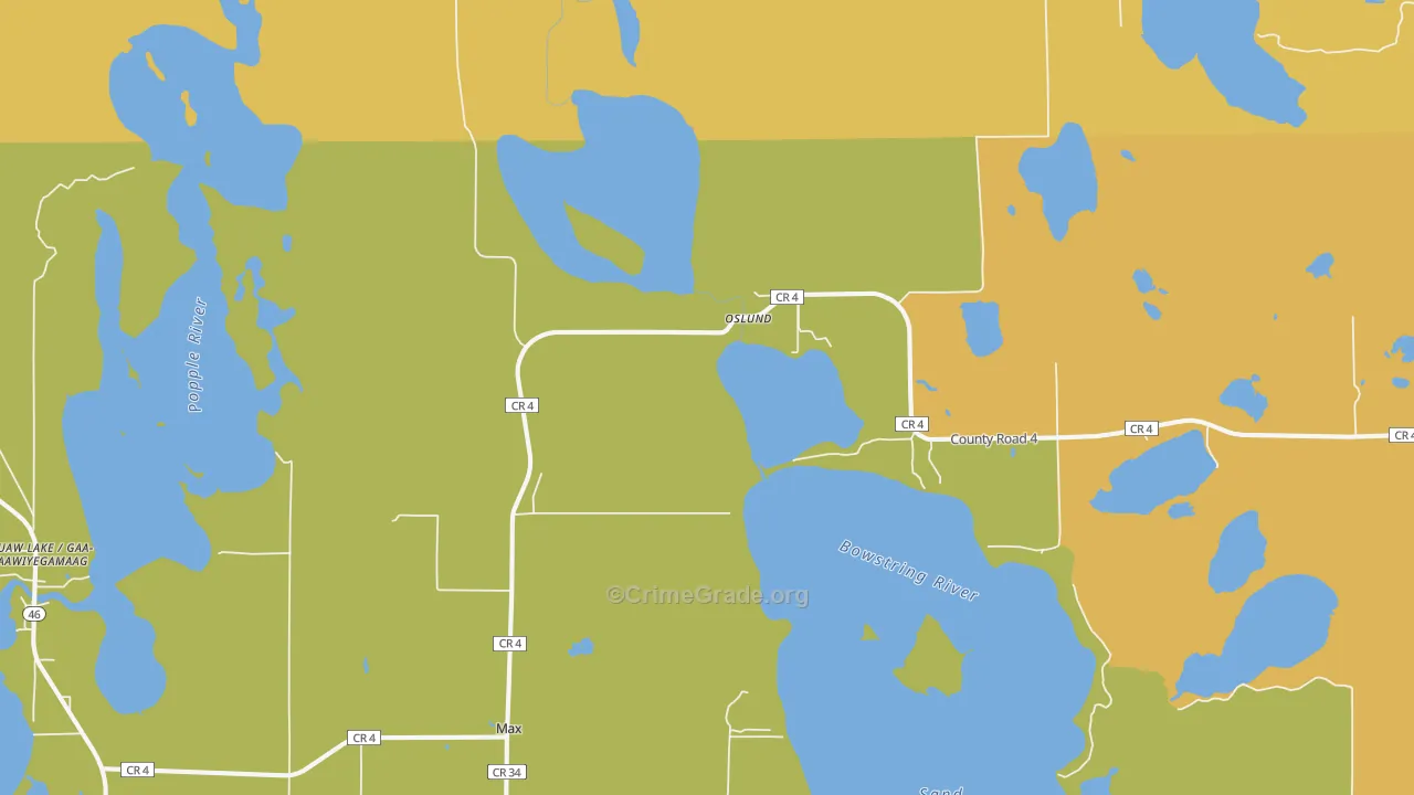 Max, MN Map of Murder Rates