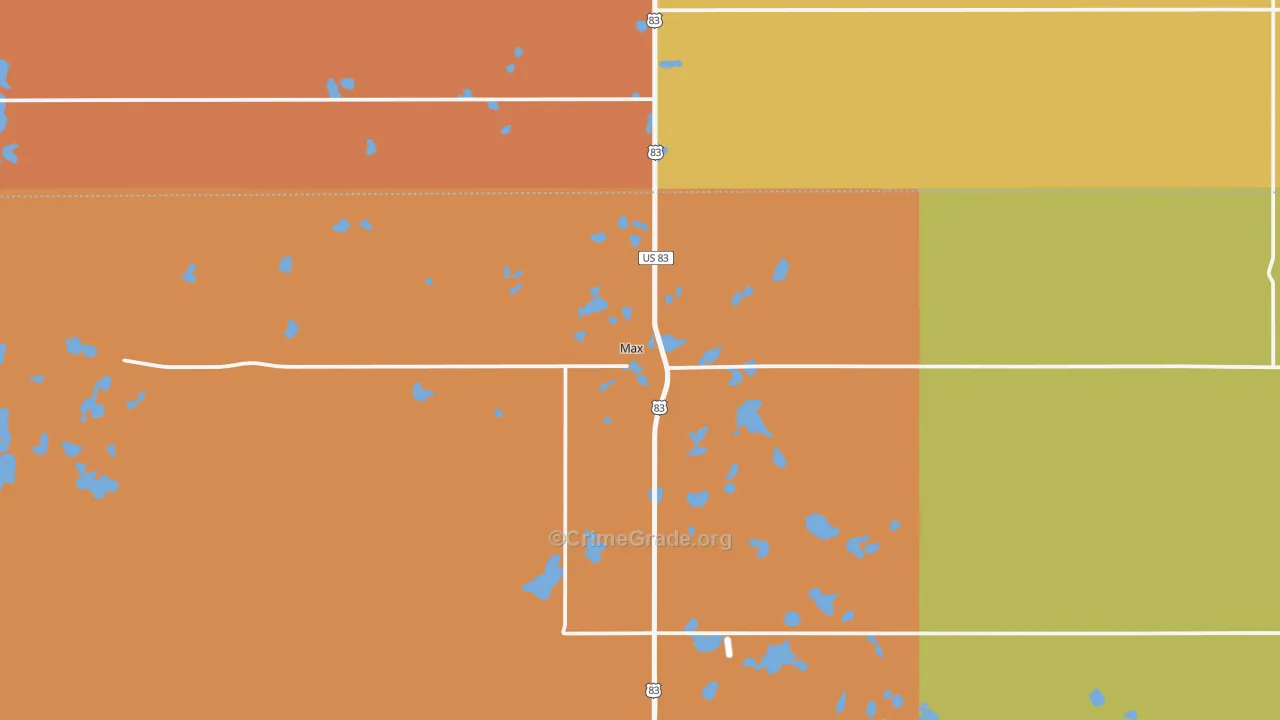 Max, ND Map of Murder Rates