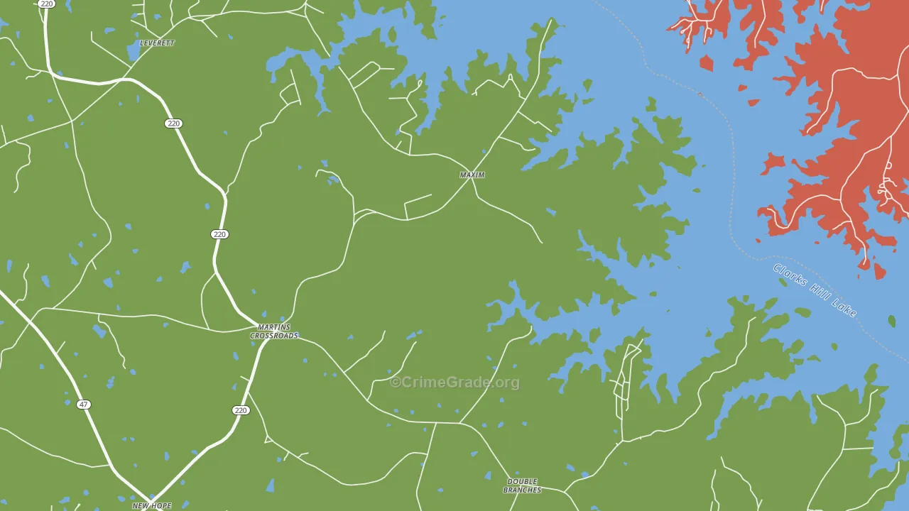 Maxim, GA Map of Murder Rates