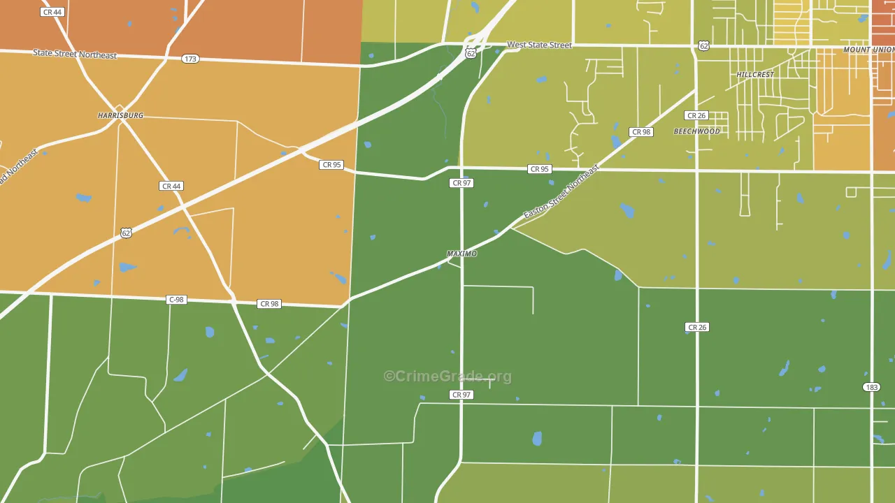 Maximo, OH Map of Murder Rates