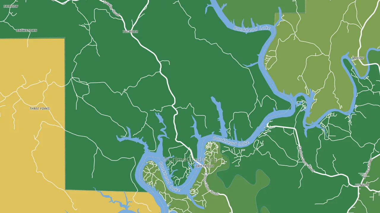Maxine, AL Map of Murder Rates
