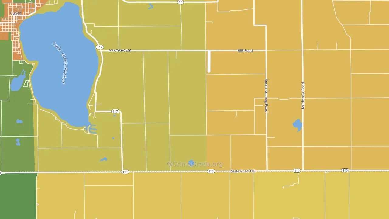 Maxinkuckee, IN Map of Murder Rates