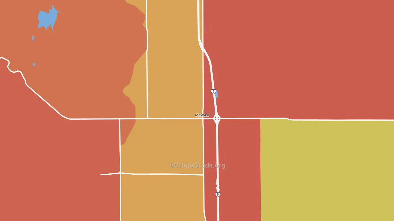 Maxwell, CA Map of Murder Rates