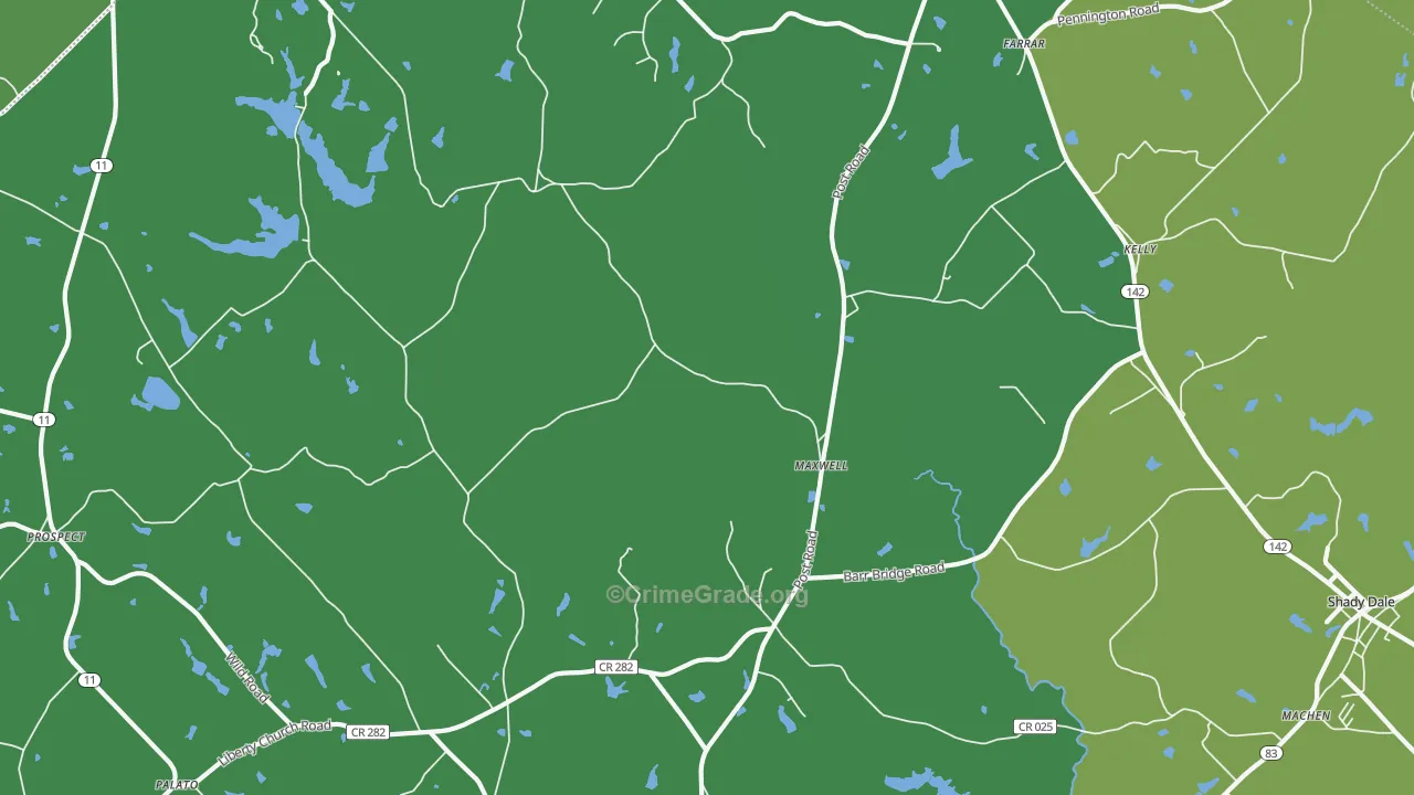 Maxwell, GA Map of Murder Rates