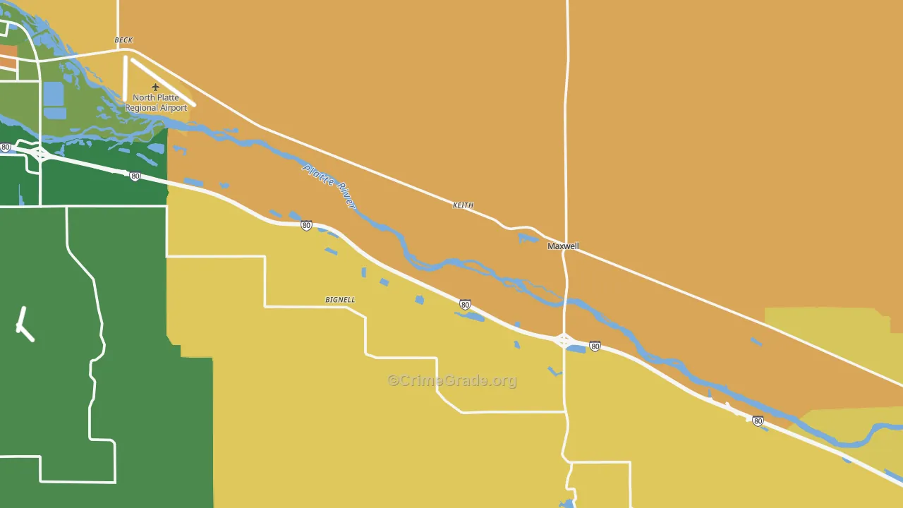Maxwell, NE Map of Murder Rates