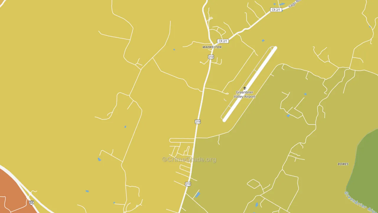 Maxwelton, WV Map of Murder Rates