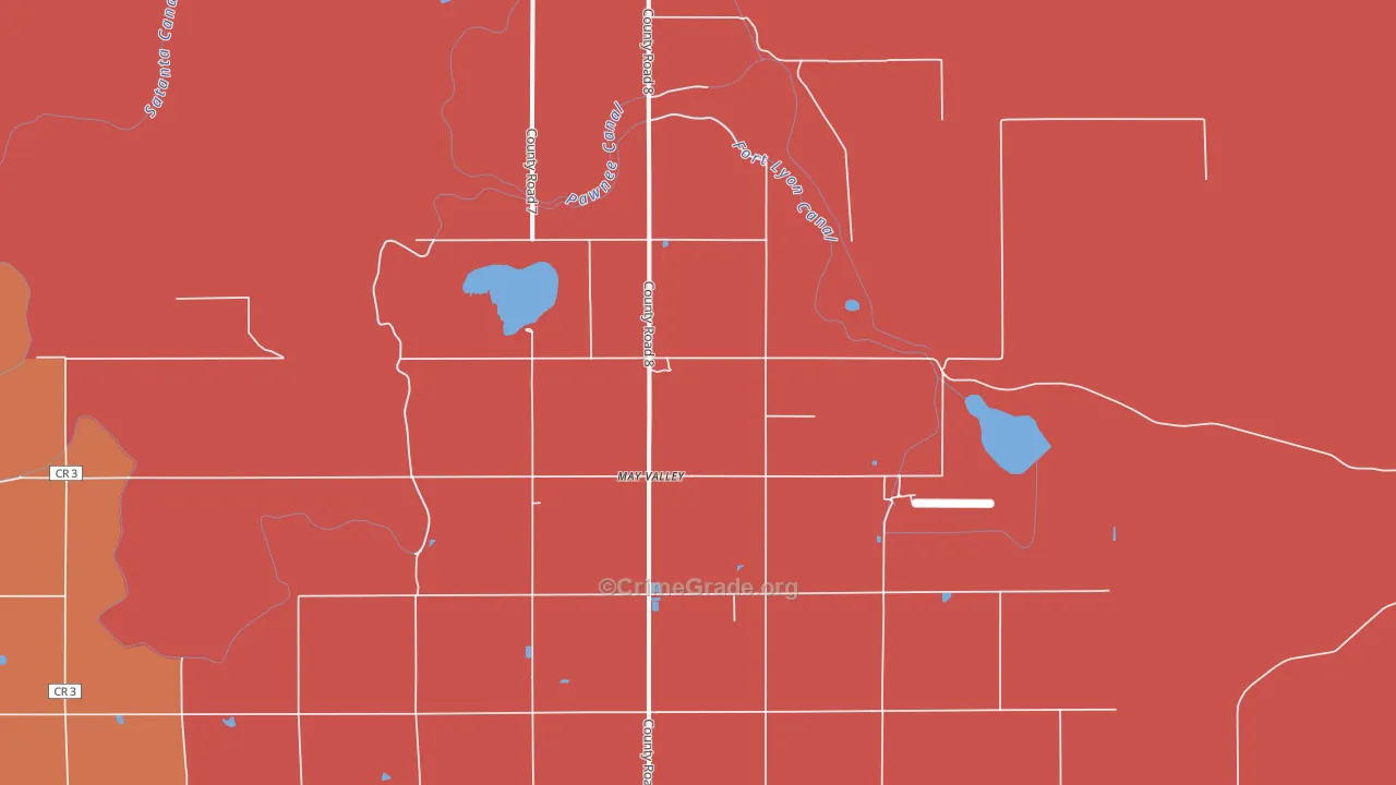 May Valley, CO Map of Murder Rates