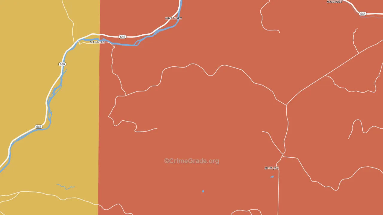 Mayburg, PA Map of Murder Rates
