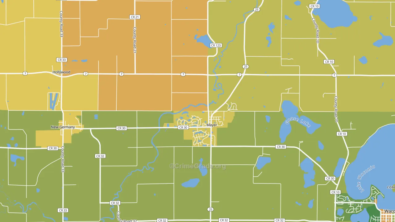 Mayer, MN Map of Murder Rates