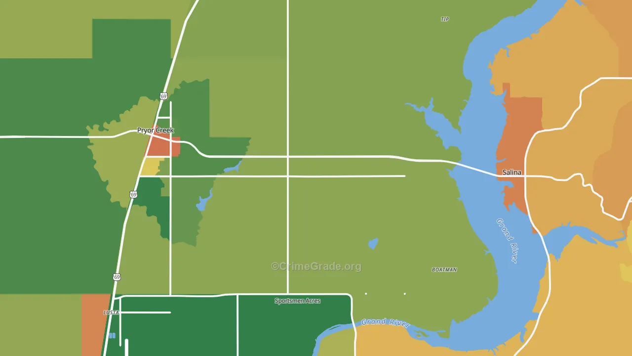 Mayes County, OK Map of Murder Rates