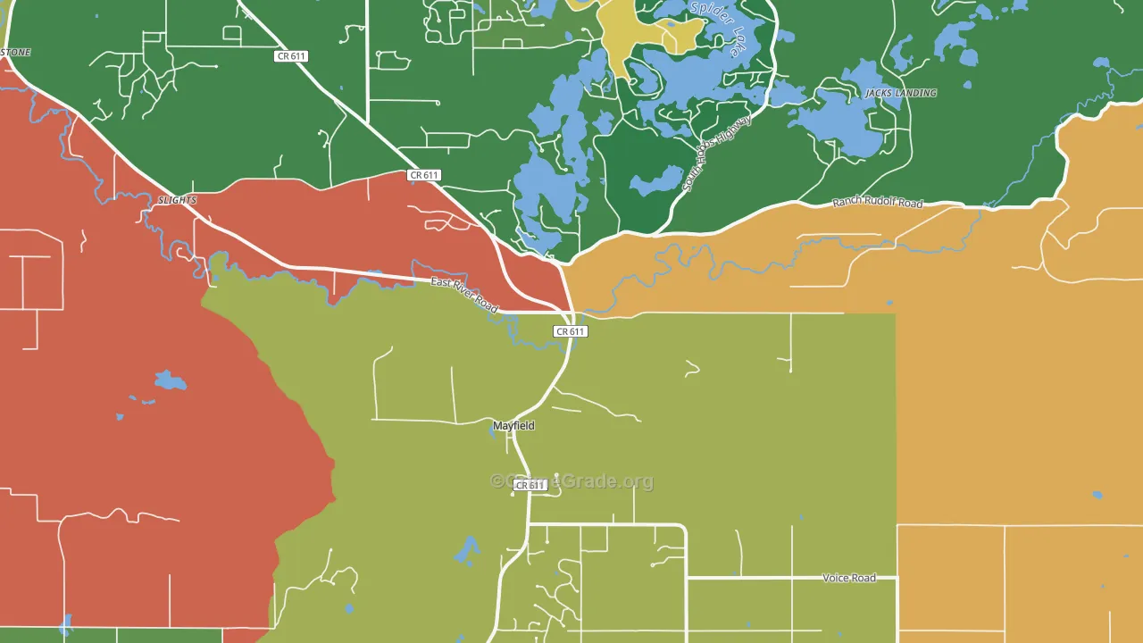 Mayfield, MI Map of Murder Rates