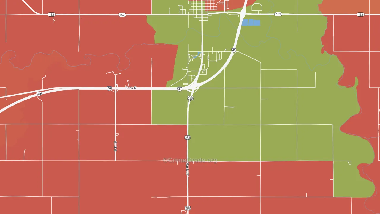 Mayfield, OK Map of Murder Rates