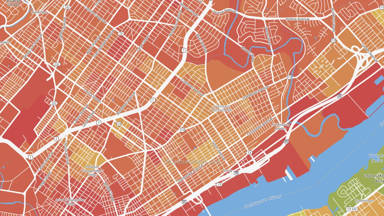 Mayfield, Philadelphia, PA Map of Murder Rates